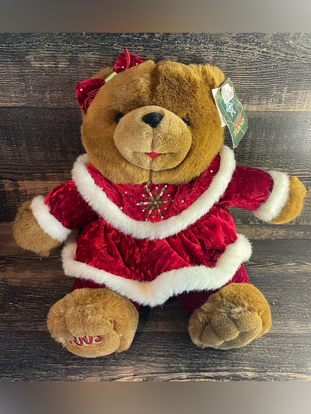 NWT Vintage 2005 Dan Dee Snowflake Friends Christmas Teddy Bear Plush Dress